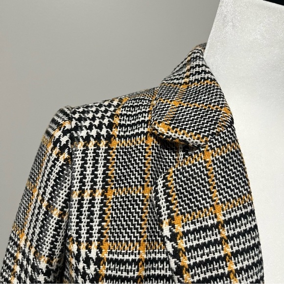 Vero Moda Cindy Notch Lapel Plaid 3/4 Length Wool Jacket - Picture 4 of 13